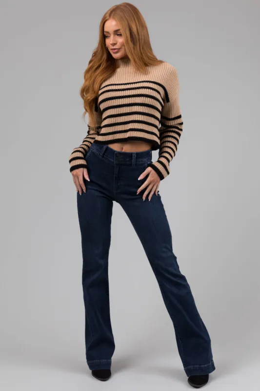 Cello Dark Wash Flare Leg Two Button Jeans sold by Lime Lush