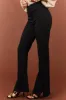 Black Slit Flare Leg Twill Pants sold by Lime Lush