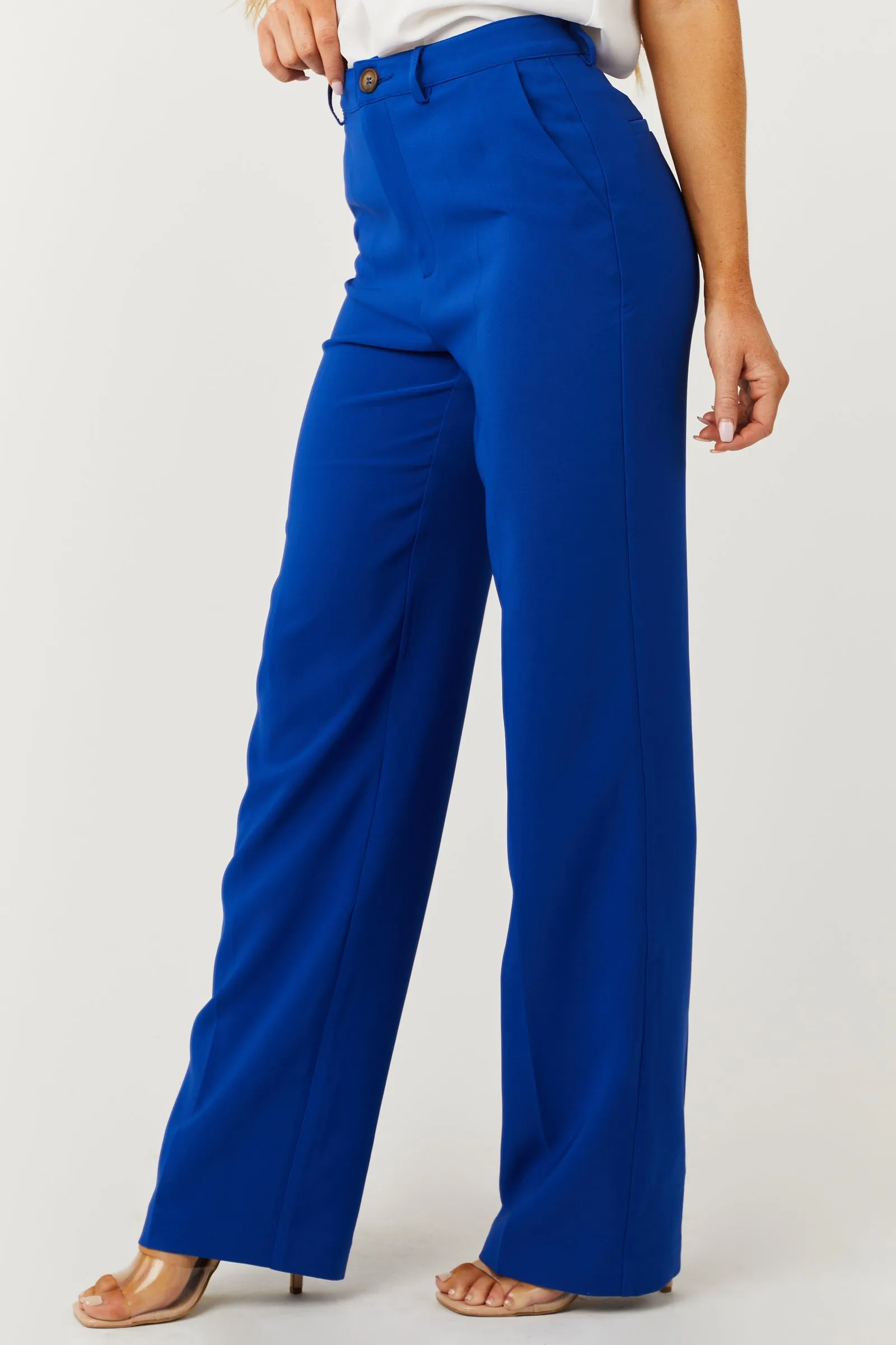 Emily Royal Blue Straight Leg Dress Pants sold by Lime Lush product image thumbnail 3