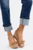 Brown Sugar Bow Open Toe Wedges sold by Lime Lush