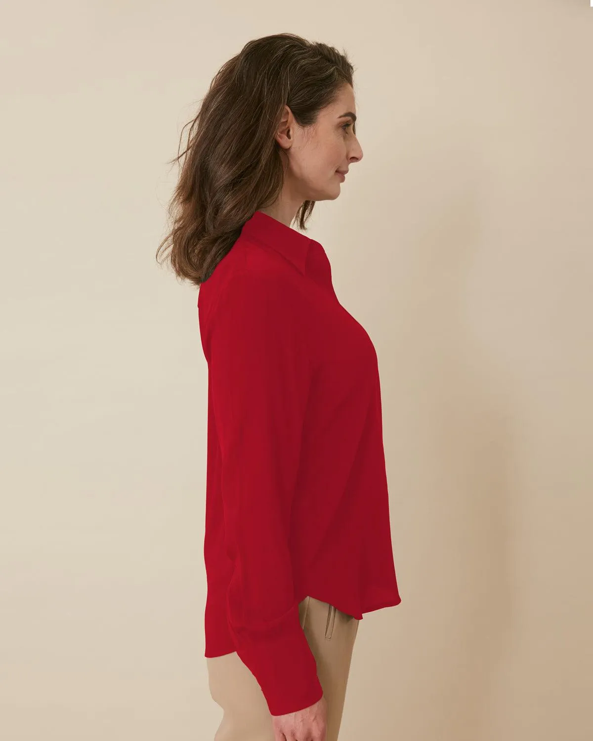 The Simone Button-Up Blouse Ruby Final Sale sold by Numi product image thumbnail 3