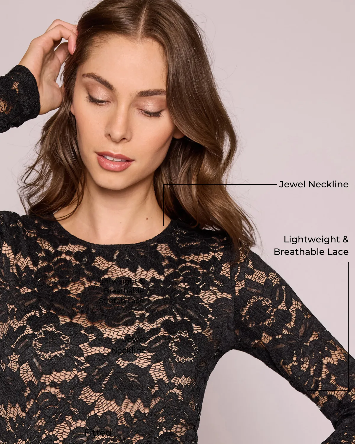 The Long Sleeve Lace Overlay sold by Numi product image thumbnail 2