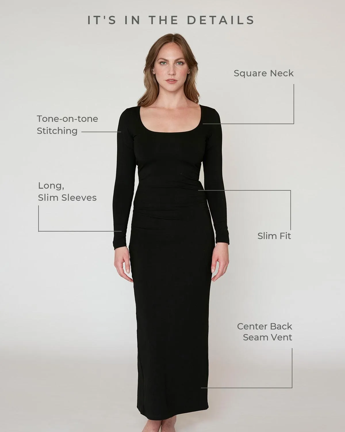 The Long Sleeve Square Neck Dress Final Dress sold by Numi product image thumbnail 5