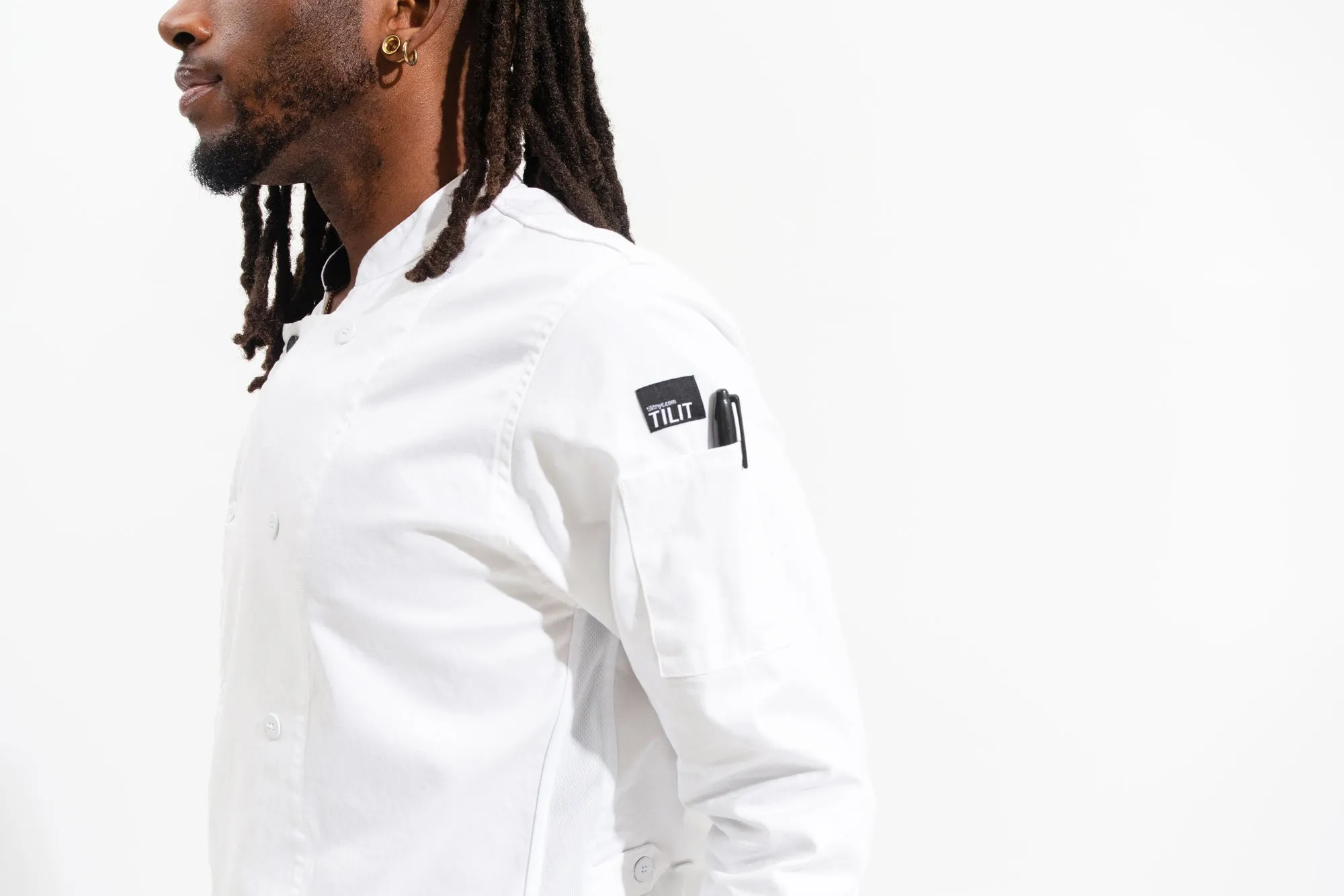 Long Sleeved Men's Chef Coat sold by Tilit NYC product image thumbnail 3