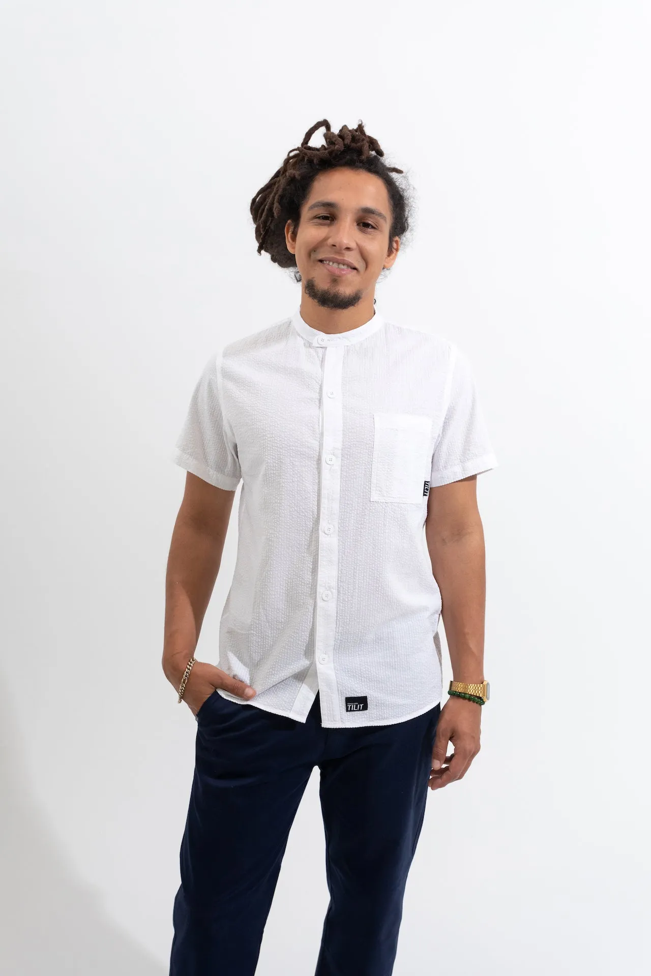 Seersucker Chef Shirt sold by Tilit NYC product image thumbnail 5