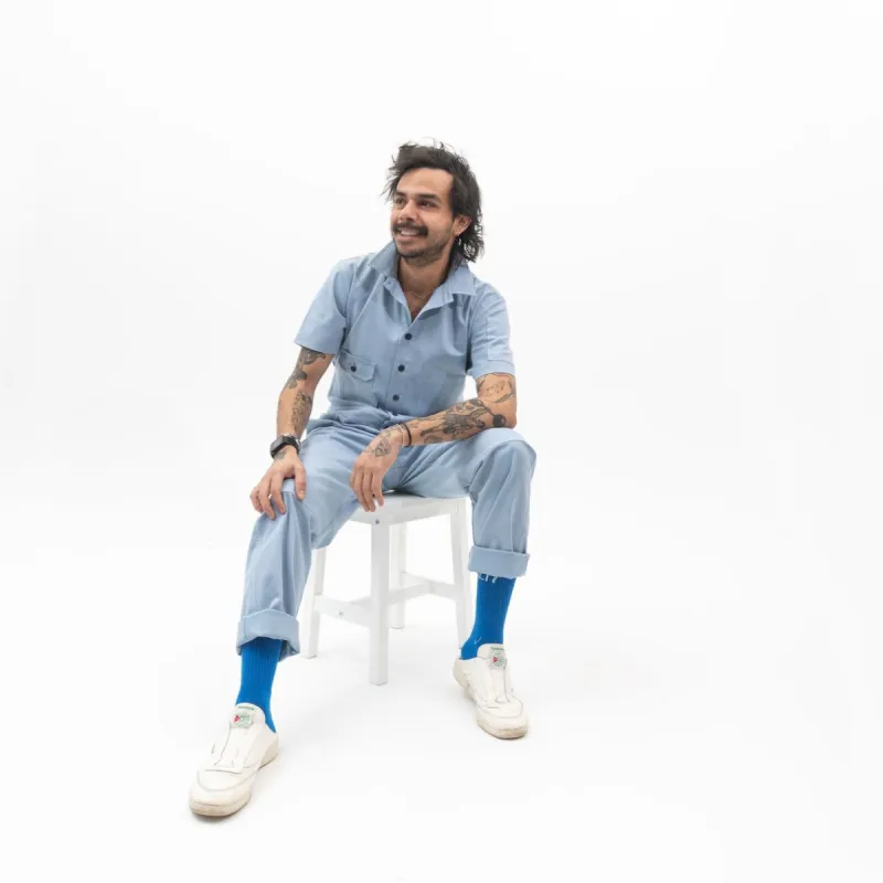 Over Easy Men's Short Sleeve Jumpsuit sold by Tilit NYC