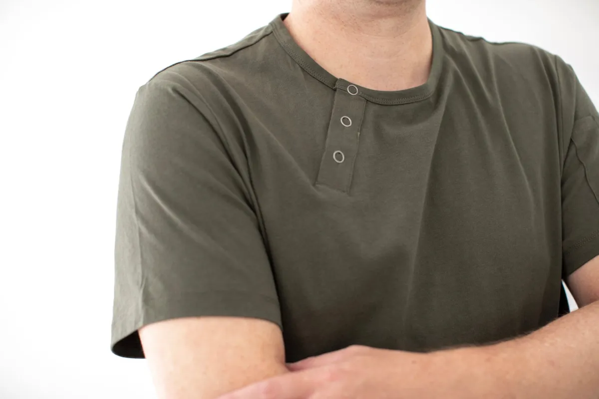 Olive Henley Tee sold by Tilit NYC