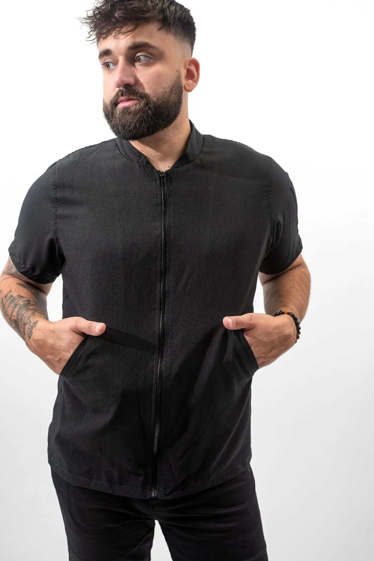 “Run the Pass” Black Chef Flight Coat sold by Tilit NYC product image thumbnail 2