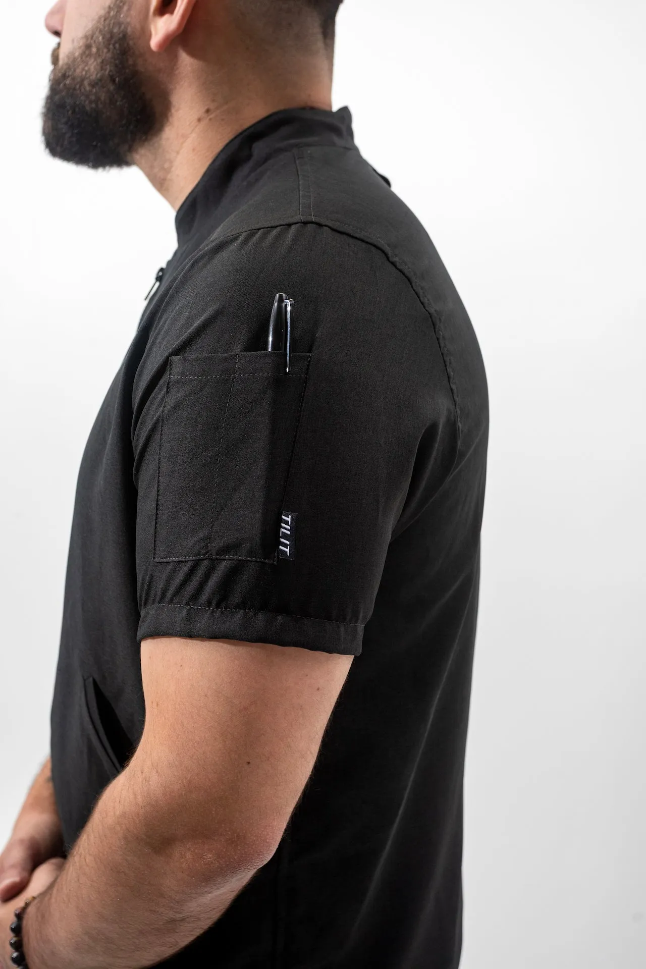 “Run the Pass” Black Chef Flight Coat sold by Tilit NYC product image thumbnail 4