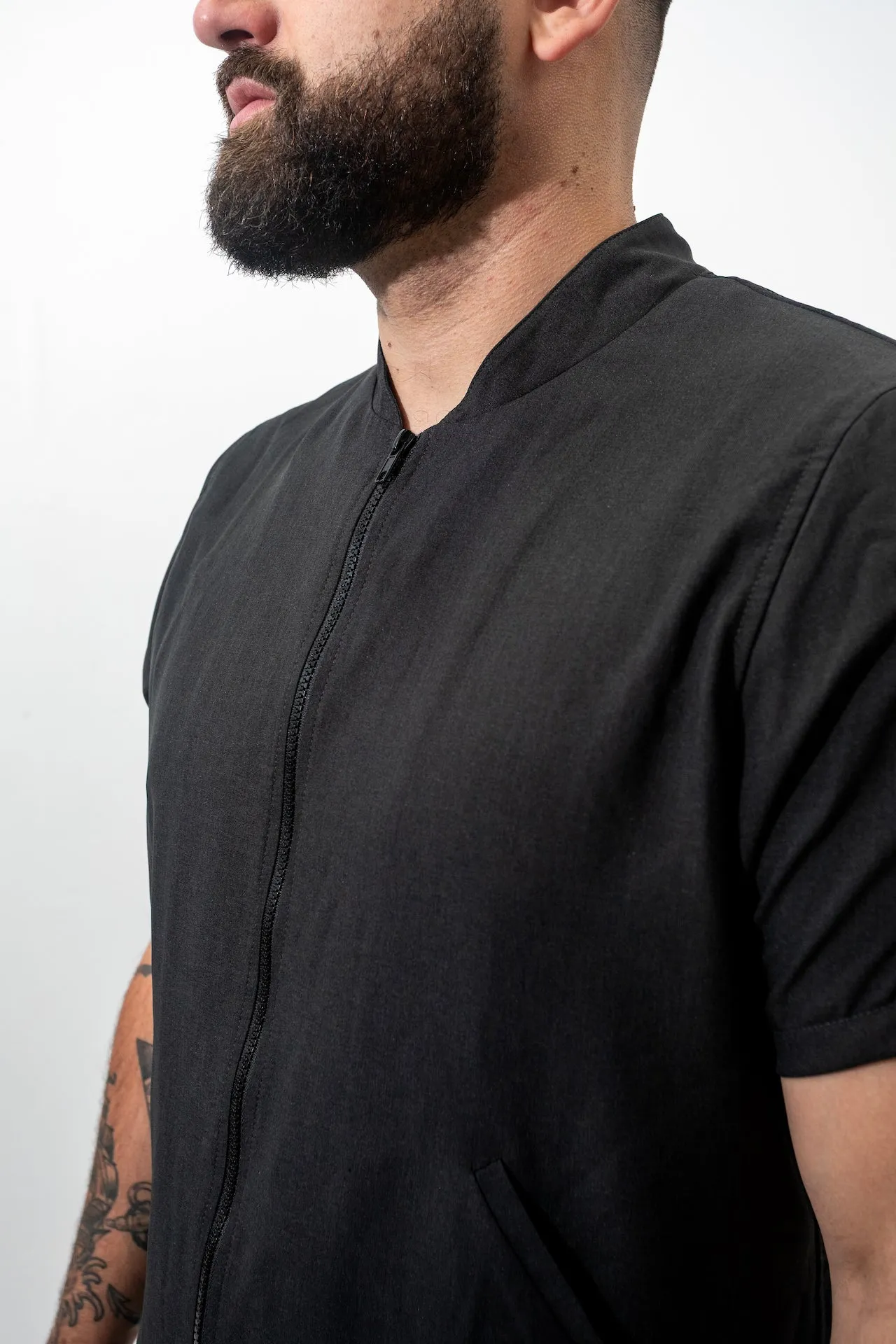 “Run the Pass” Black Chef Flight Coat sold by Tilit NYC product image thumbnail 5
