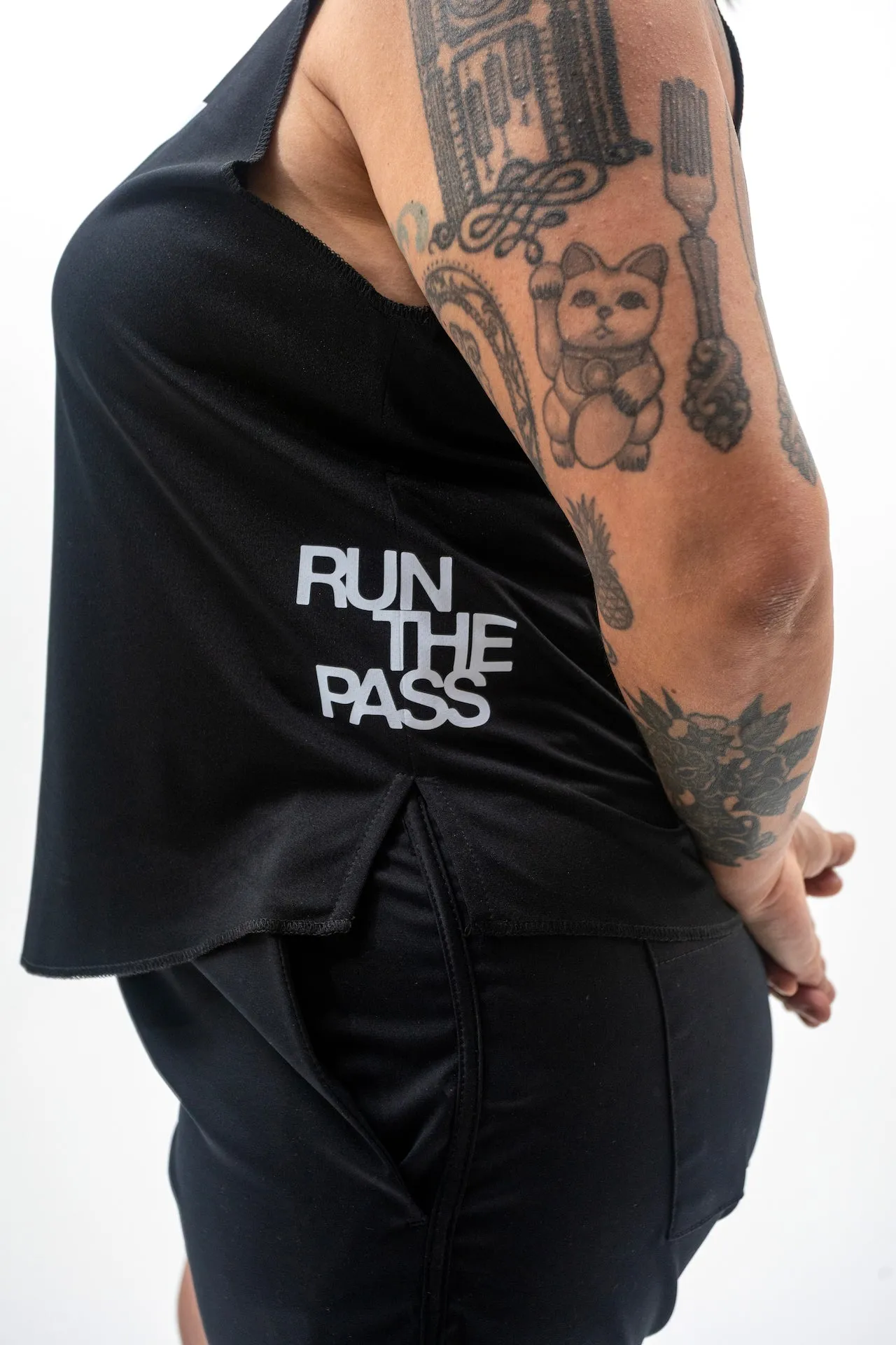 “Run The Pass” Women's Moisture Wicking Hydrotech Singlet sold by Tilit NYC product image thumbnail 5