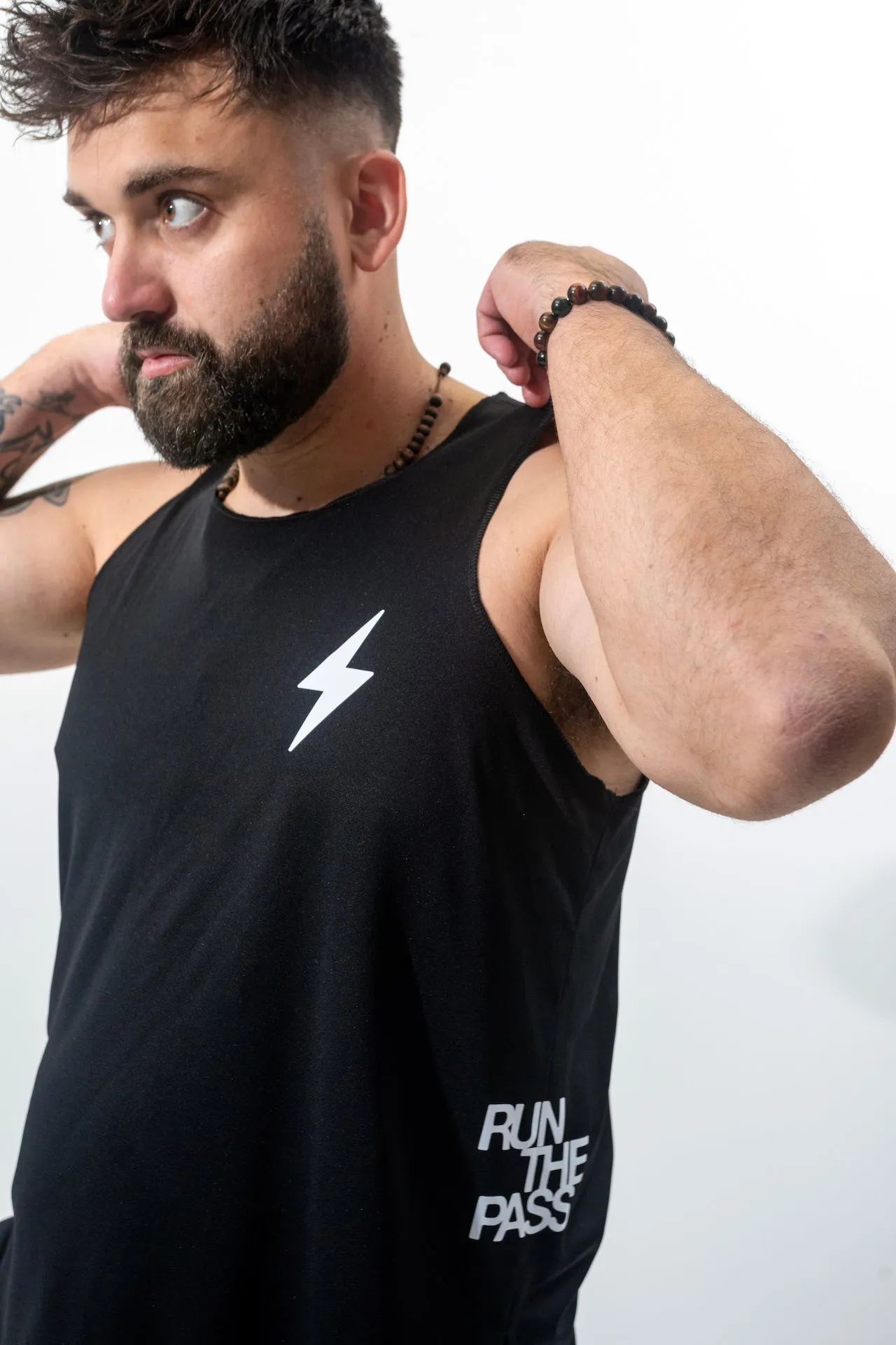 “Run The Pass” Men’s Moisture Wicking Hydrotech Singlet sold by Tilit NYC