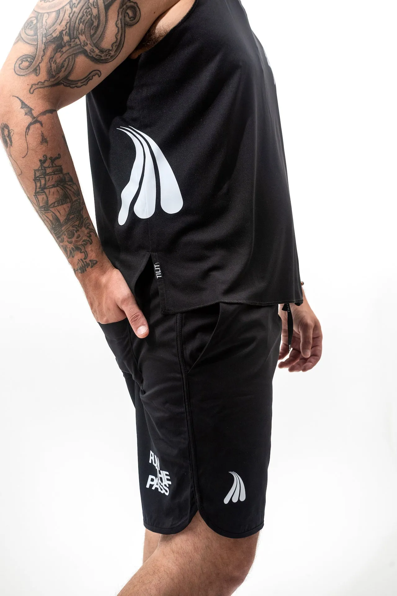 “Run The Pass” Men’s Moisture Wicking Hydrotech Singlet sold by Tilit NYC product image thumbnail 3