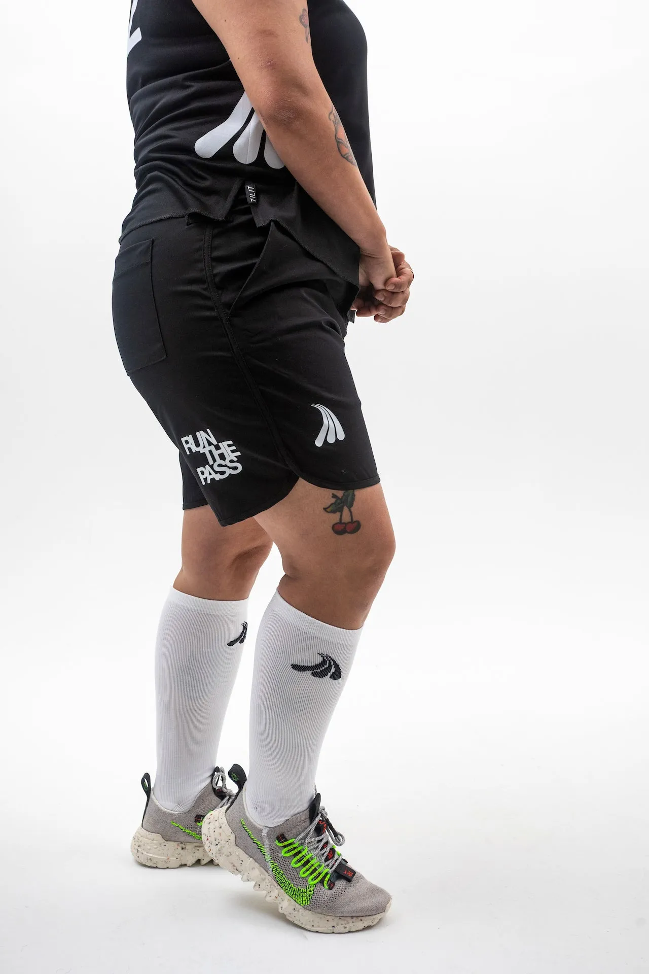 "Run the Pass" Black Essential Short sold by Tilit NYC product image thumbnail 3