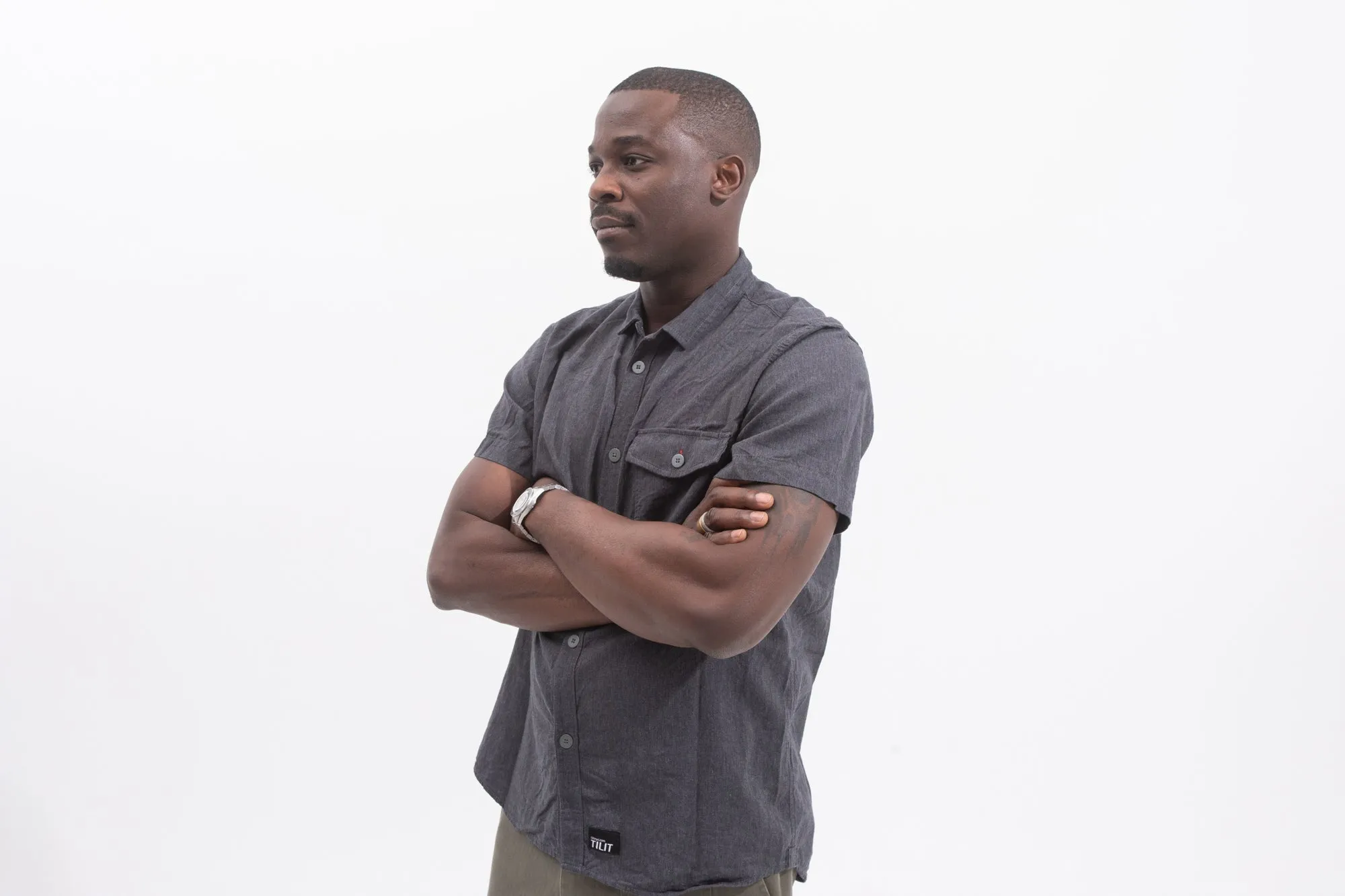 Gray French Kitchen Workshirt sold by Tilit NYC product image thumbnail 3