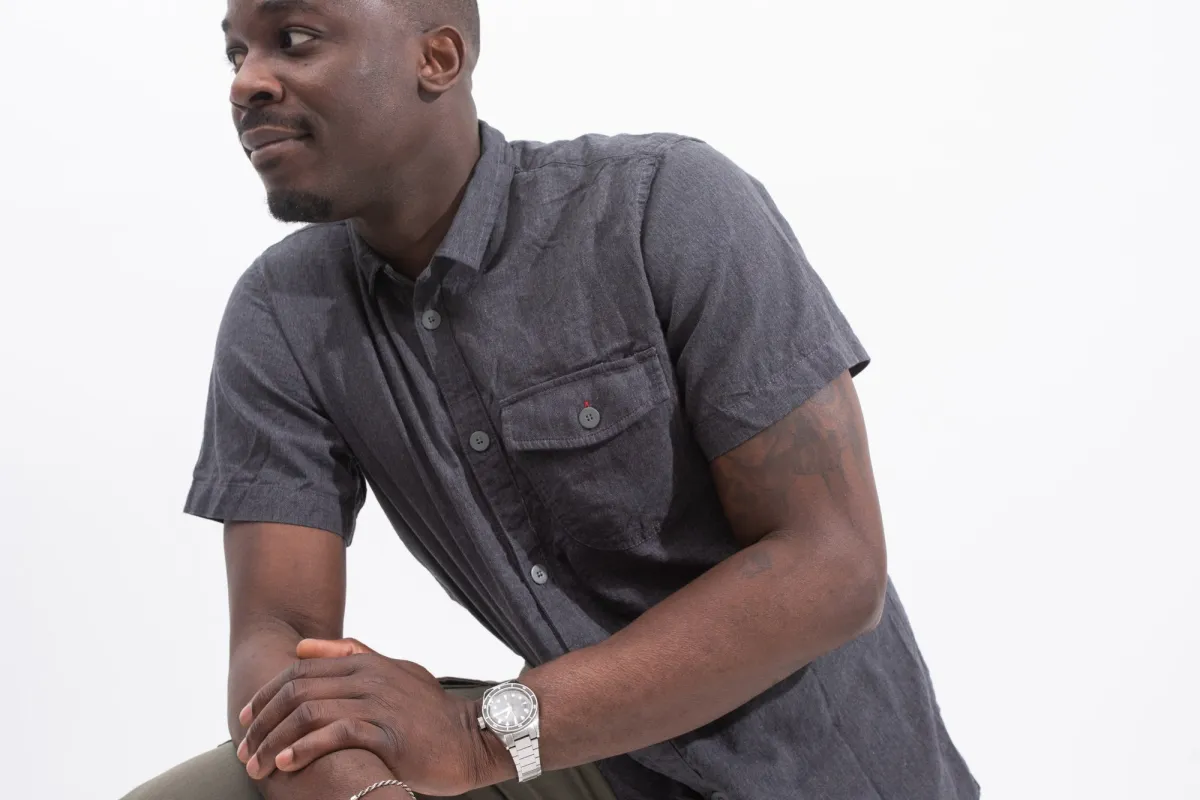 Gray French Kitchen Workshirt sold by Tilit NYC