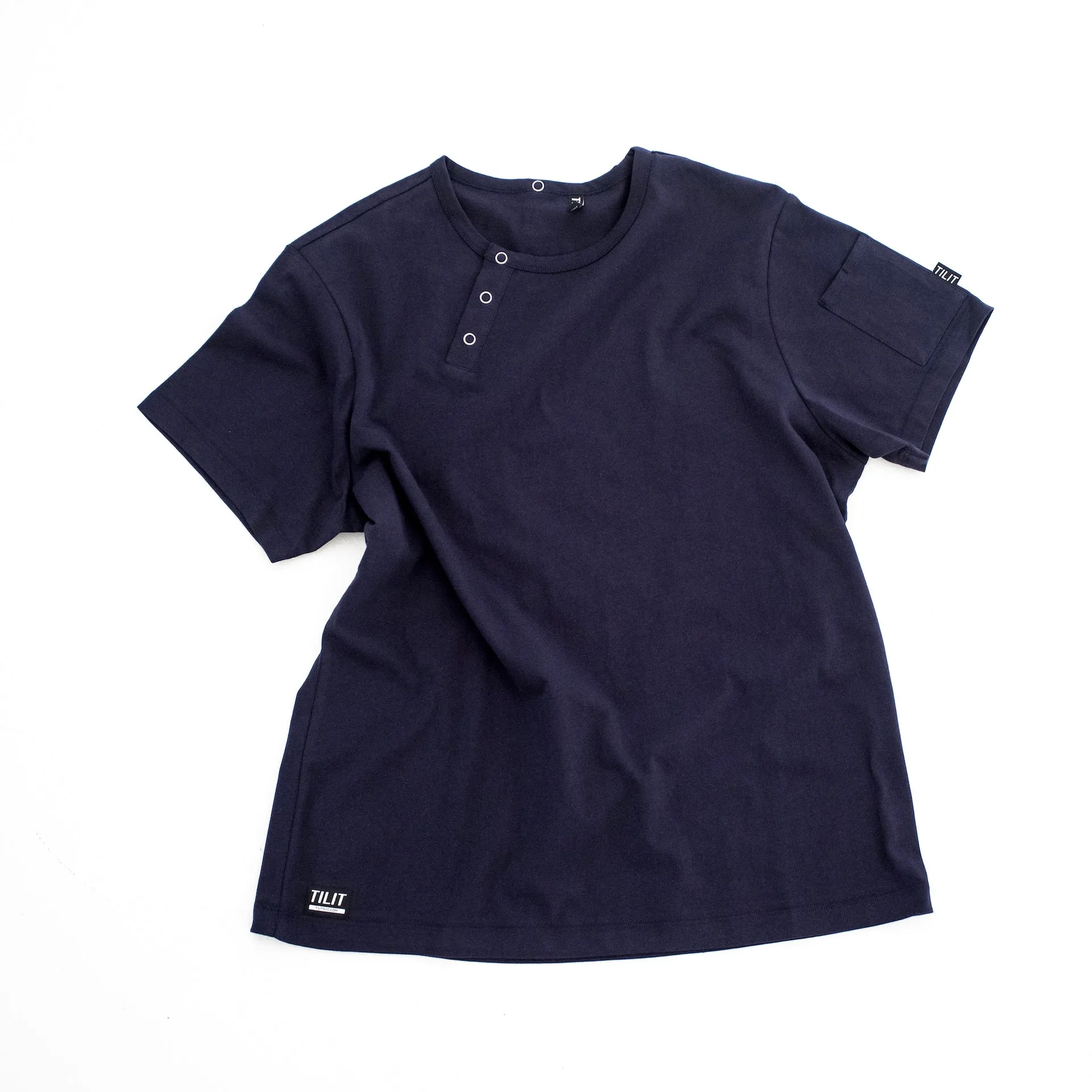 Navy Henley Tee sold by Tilit NYC product image thumbnail 5