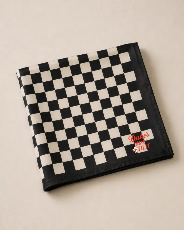 TILIT X Duke's Mayo: Checkerboard Bandana made by Tilit NYC