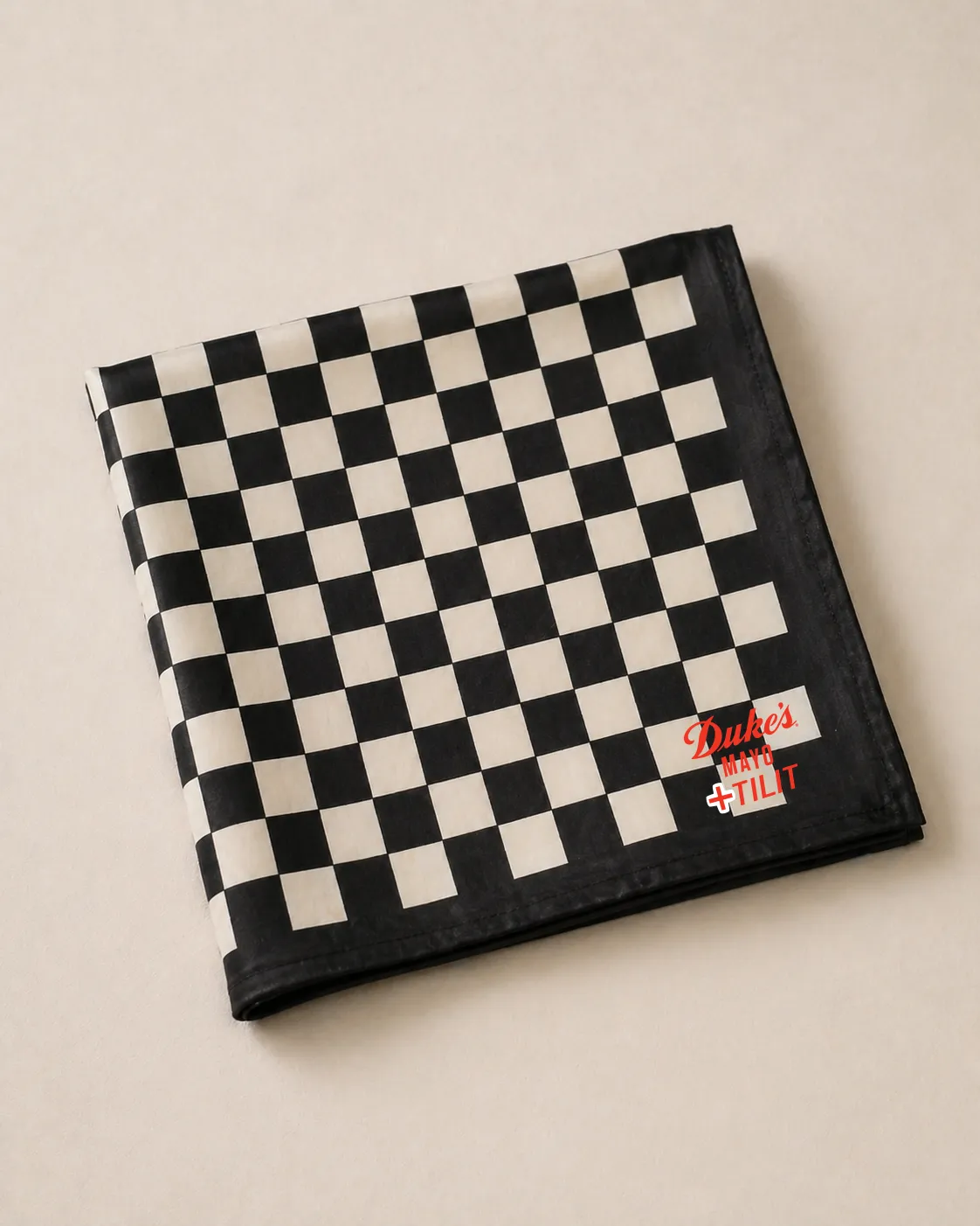 TILIT X Duke's Mayo: Checkerboard Bandana sold by Tilit NYC
