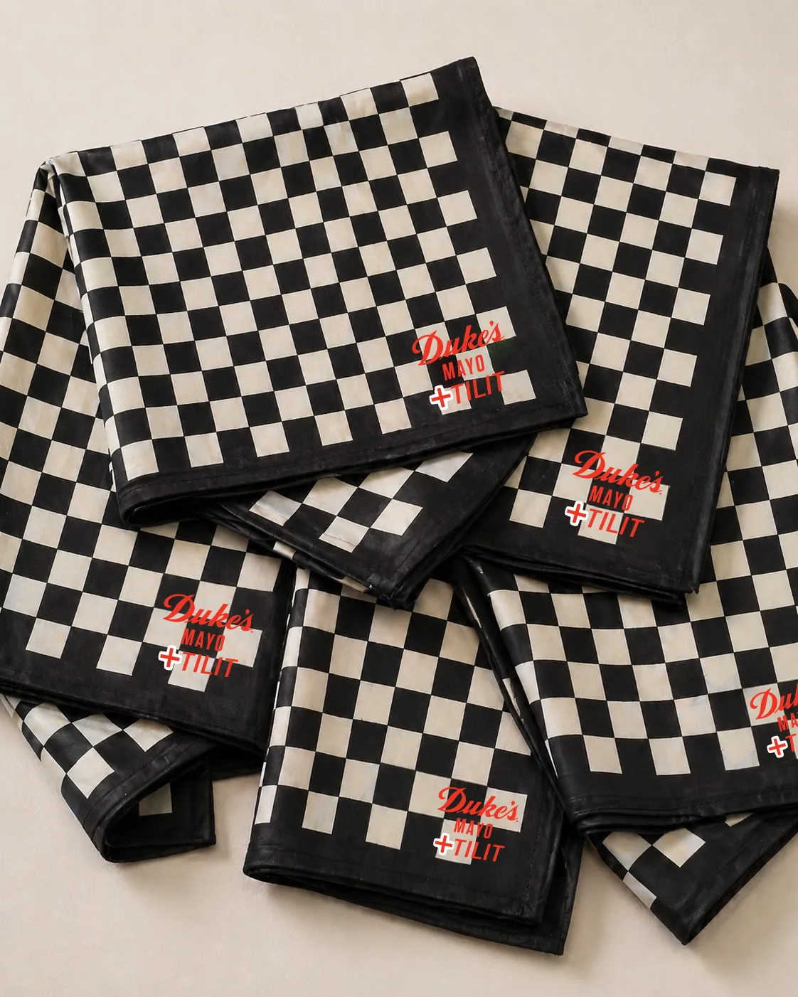 TILIT X Duke's Mayo: Checkerboard Bandana sold by Tilit NYC product image thumbnail 2