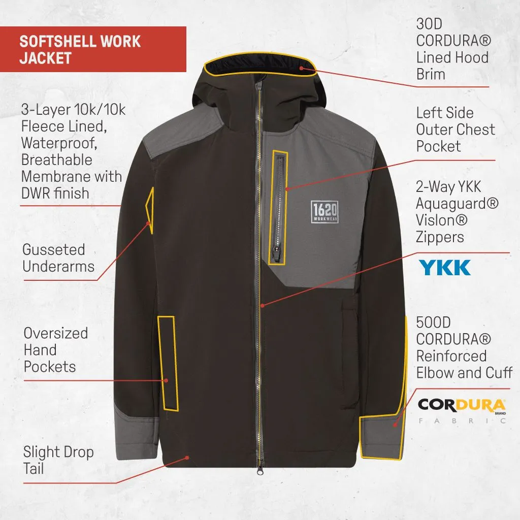 Softshell Work Jacket sold by 1620 Workwear product image thumbnail 3