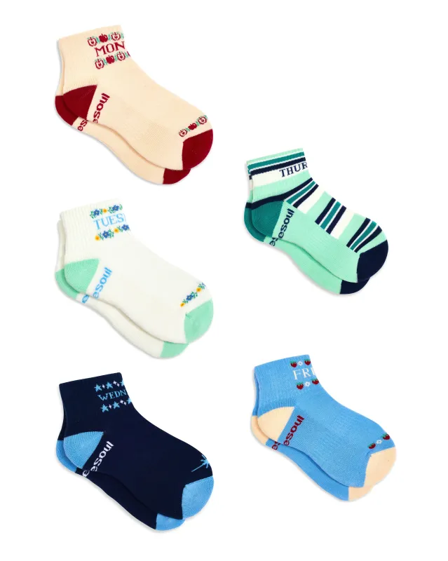 Days Of The Week Quarter Sock 5 Pack sold by doublesoul