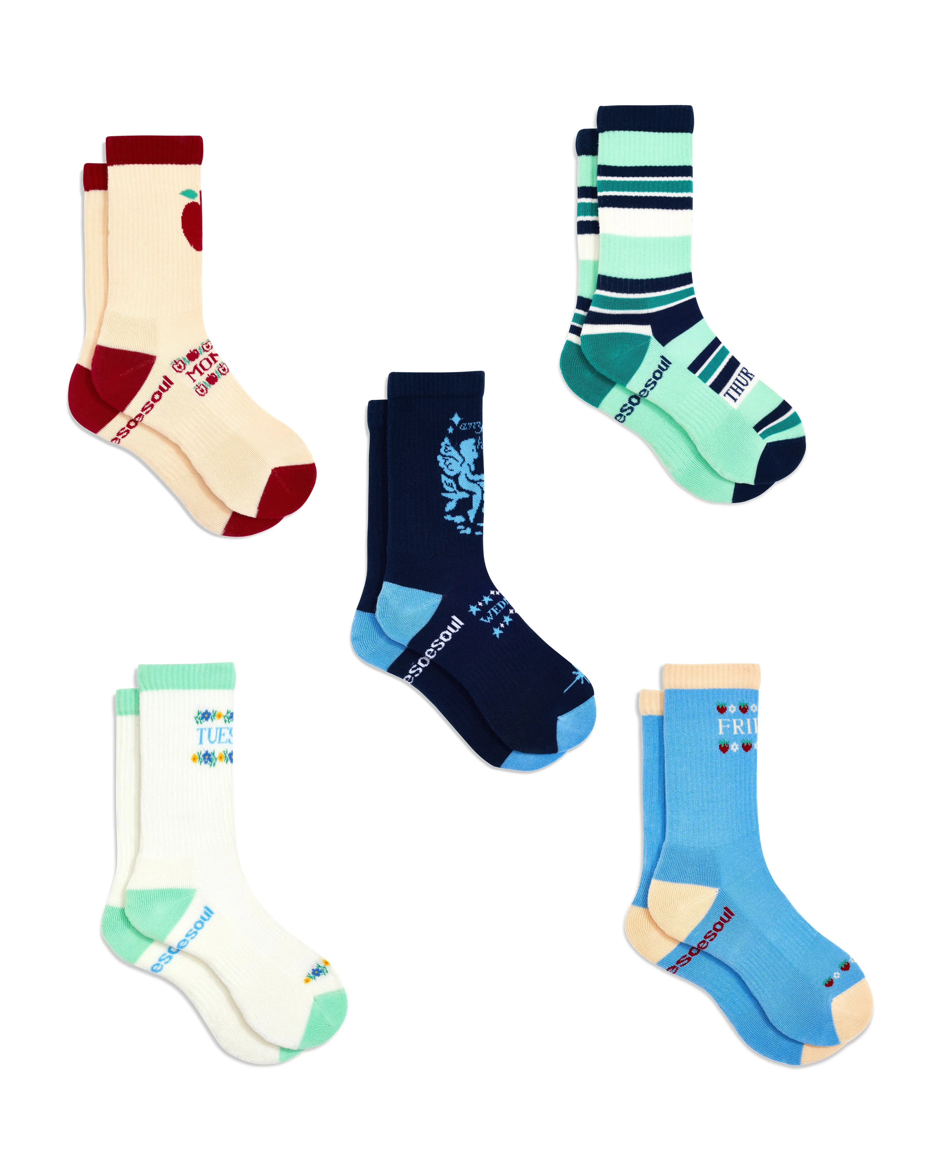 Days Of The Week High Sock 5 Pack sold by doublesoul