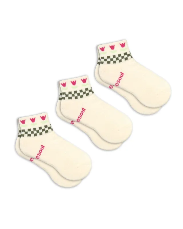 Kenzie Quarter Sock 3 Pack Solid sold by doublesoul