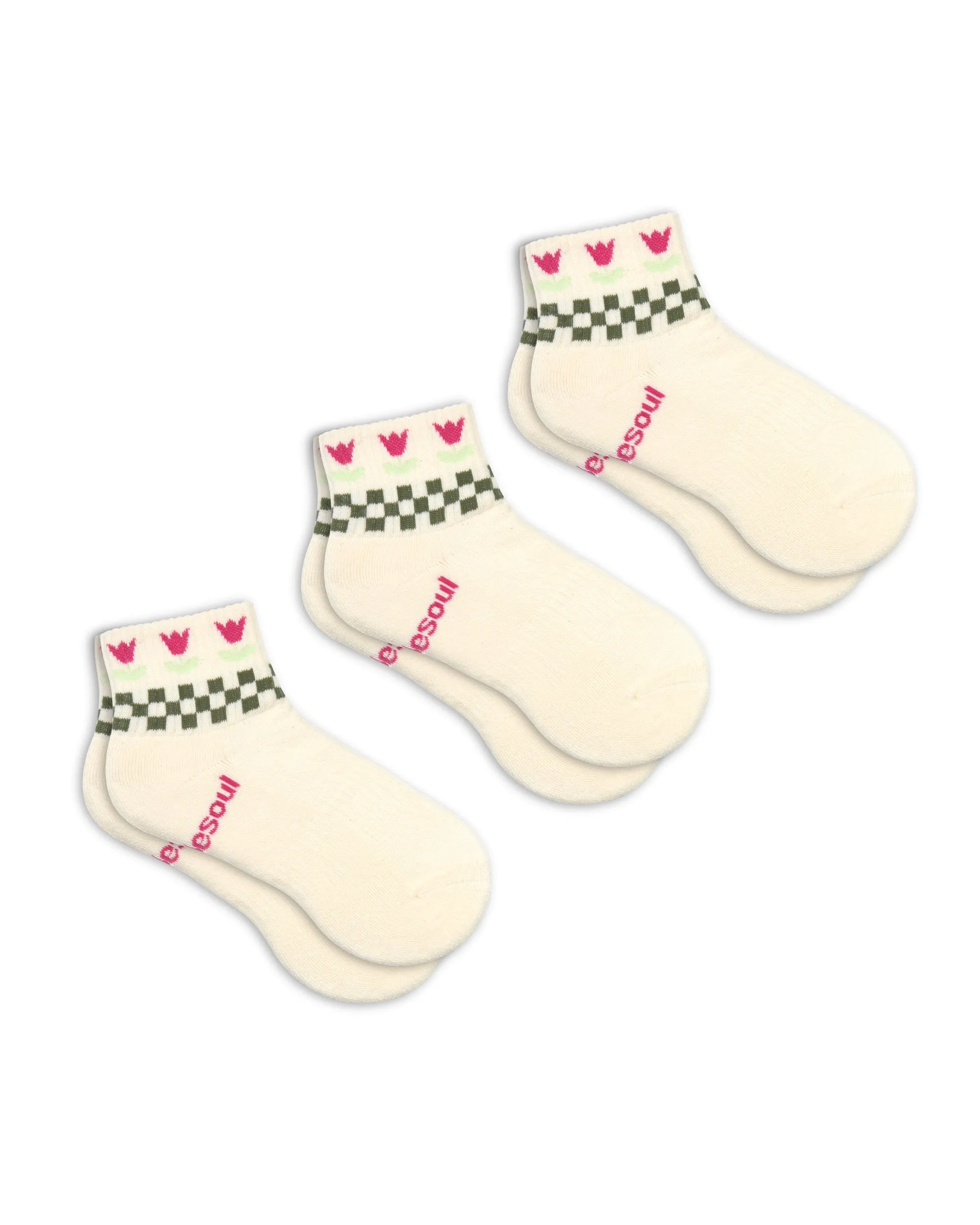 Kenzie Quarter Sock 3 Pack Solid sold by doublesoul