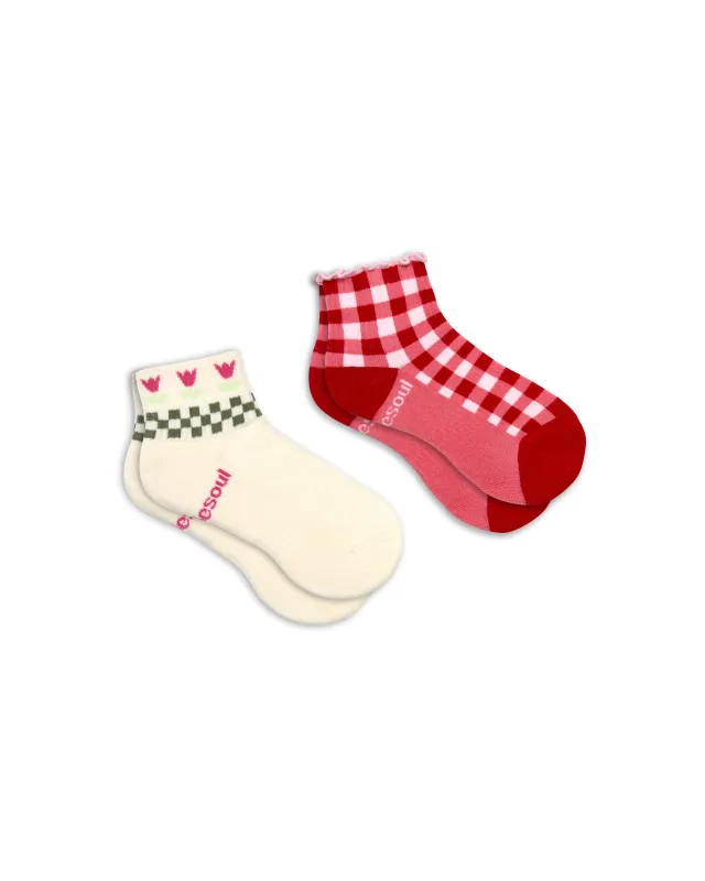 Kenzie Quarter Sock 2 Pack Mixed sold by doublesoul