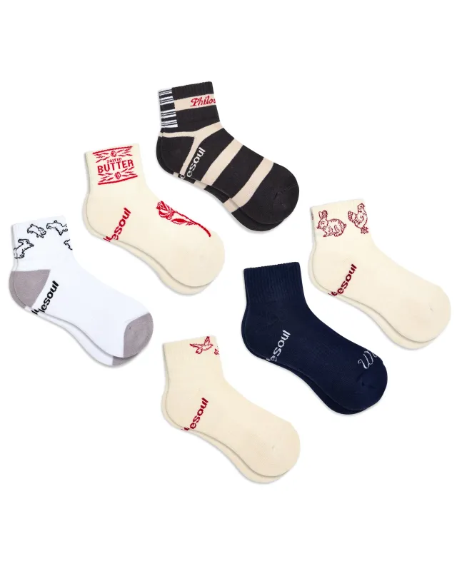 Collab Collectors Quarter Sock 6 Pack sold by doublesoul