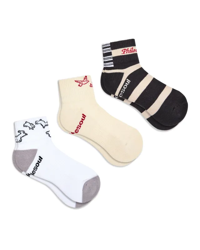 Mina Le Quarter Sock 3 Pack Mixed sold by doublesoul