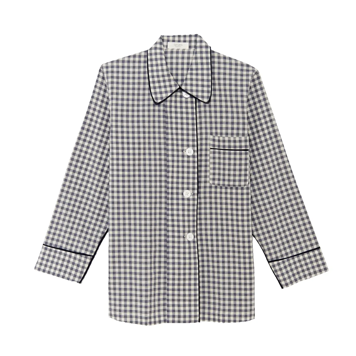 Kate Pajama Top Sea Gingham sold by ARAKS