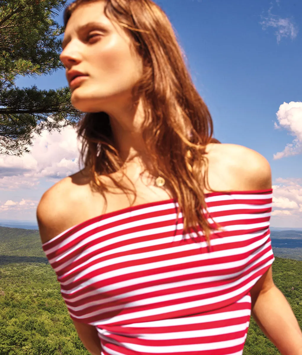 Mena One Piece Poppy Stripe sold by ARAKS