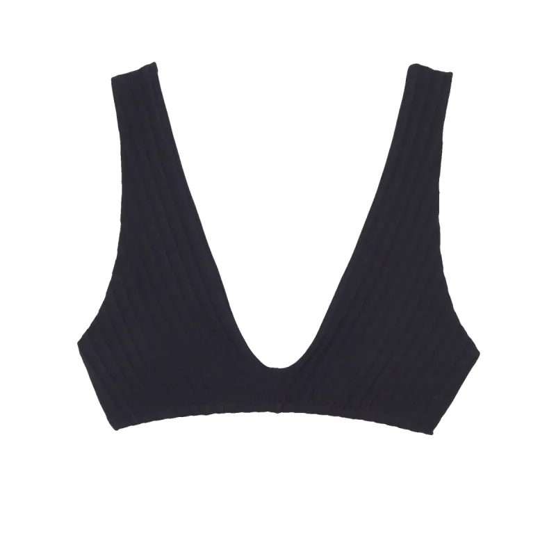 Una Bikini Top Black Rib made by ARAKS