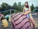 ~ Elsa Bikini Top ~ Mallory Bikini Bottom in Celeste Brush sold by ARAKS