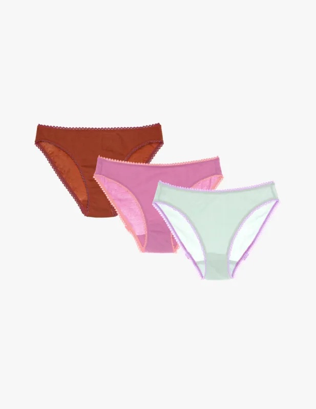 Isabella Panty - Limited Edition Set of 3 in Clay, Fresia, and Rain sold by ARAKS