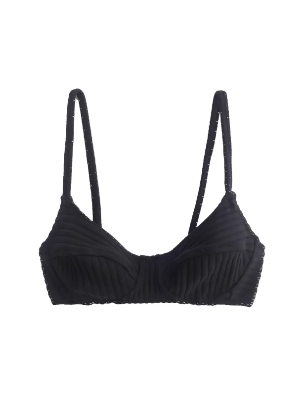 Germaine Bikini Top Black Rib made by ARAKS