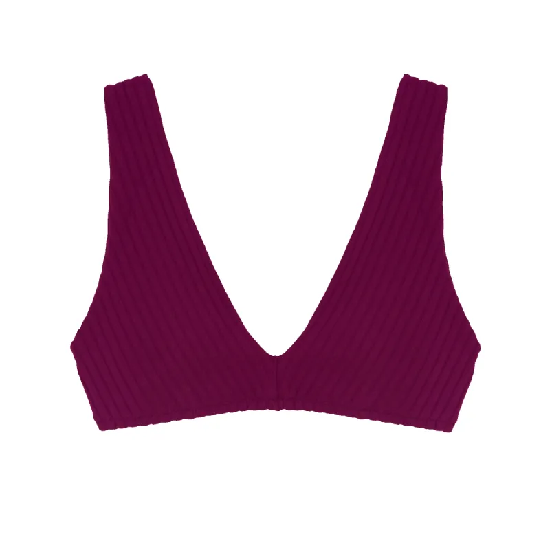 Una Bikini Top Plum Rib made by ARAKS