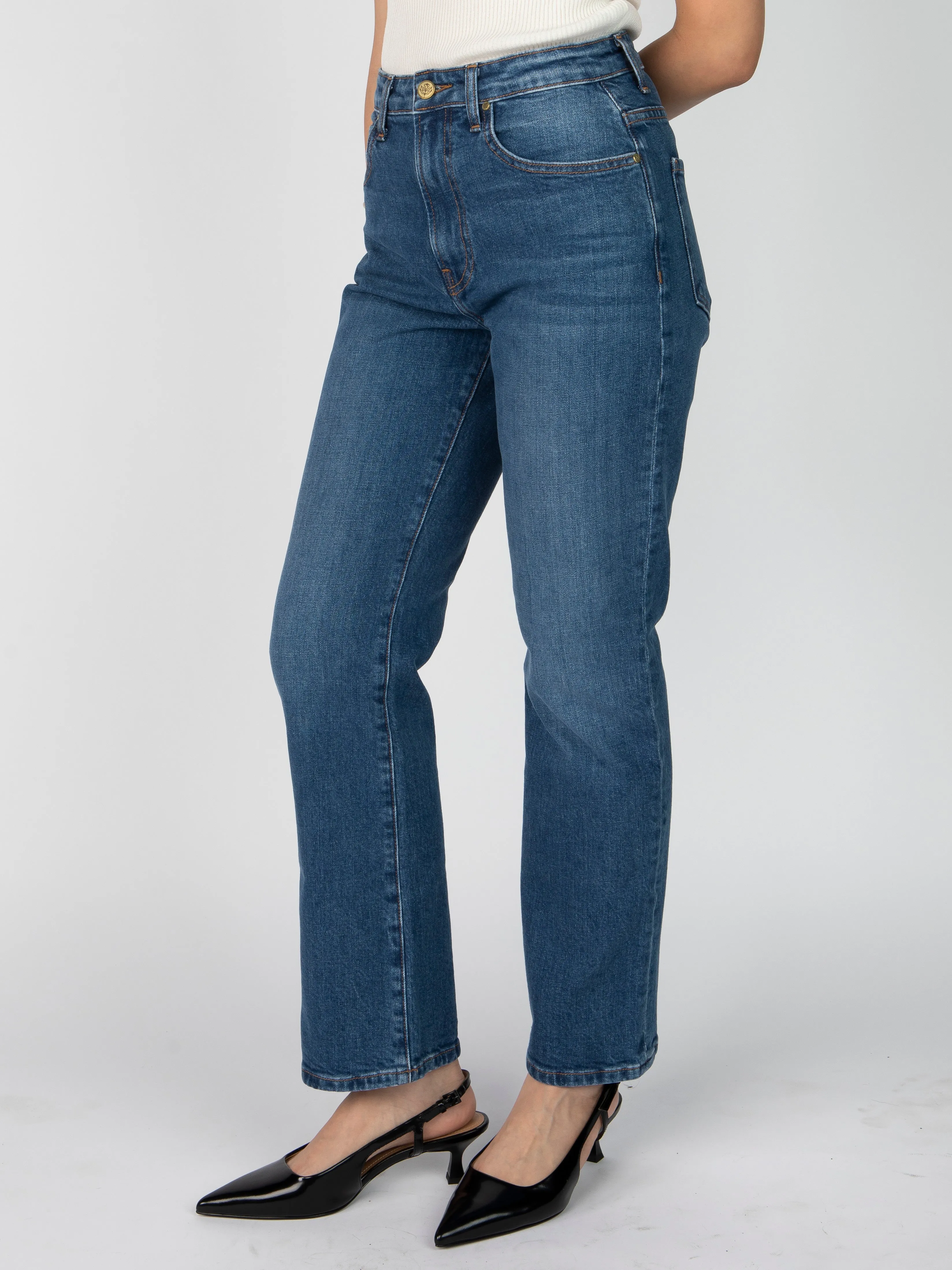 The Kate High-Rise Stovepipe Jean - Sapphire sold by Nelle Atelier product image thumbnail 4