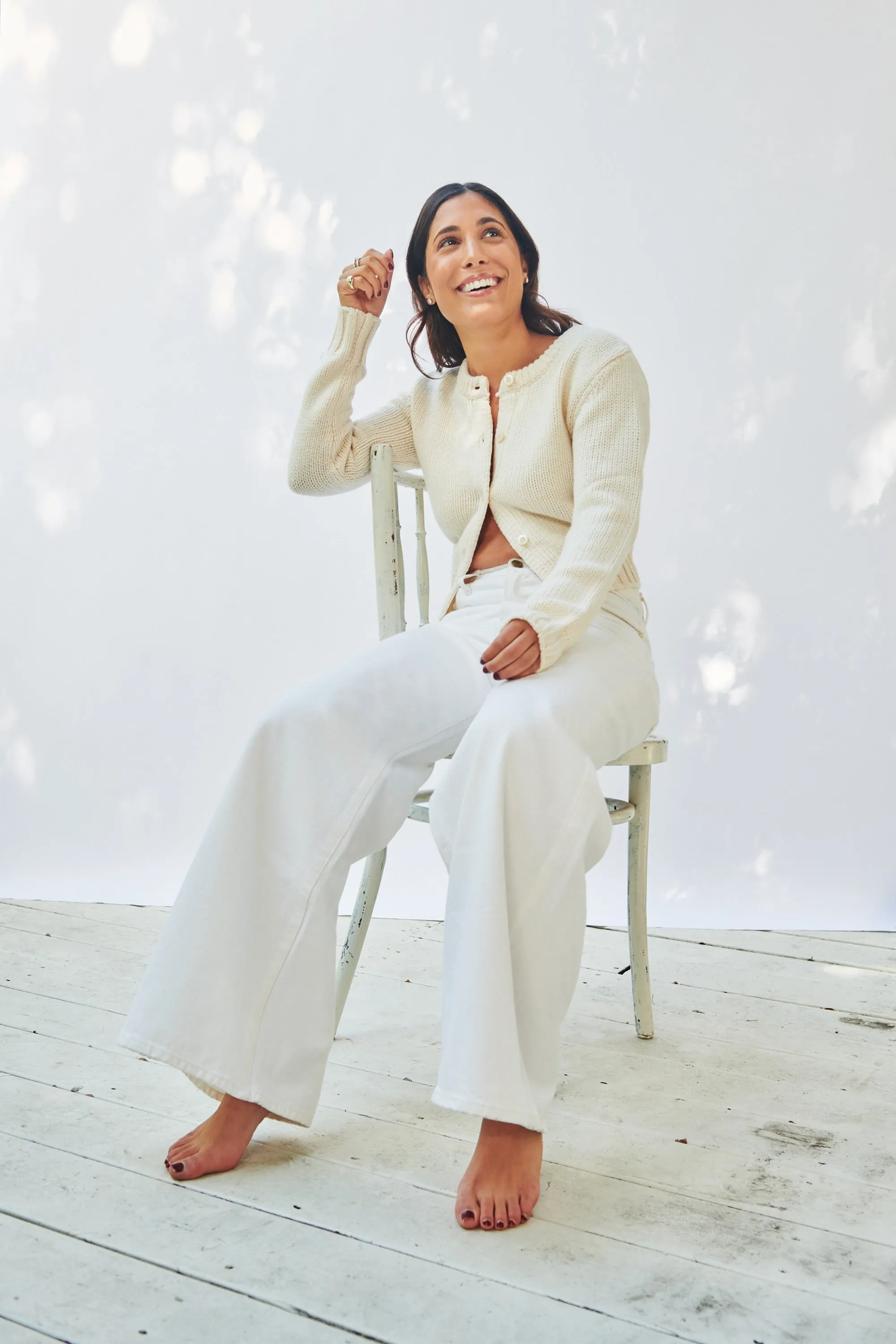 The Laura Mid-Rise Wide Leg Jean - Pearl sold by Nelle Atelier product image thumbnail 3