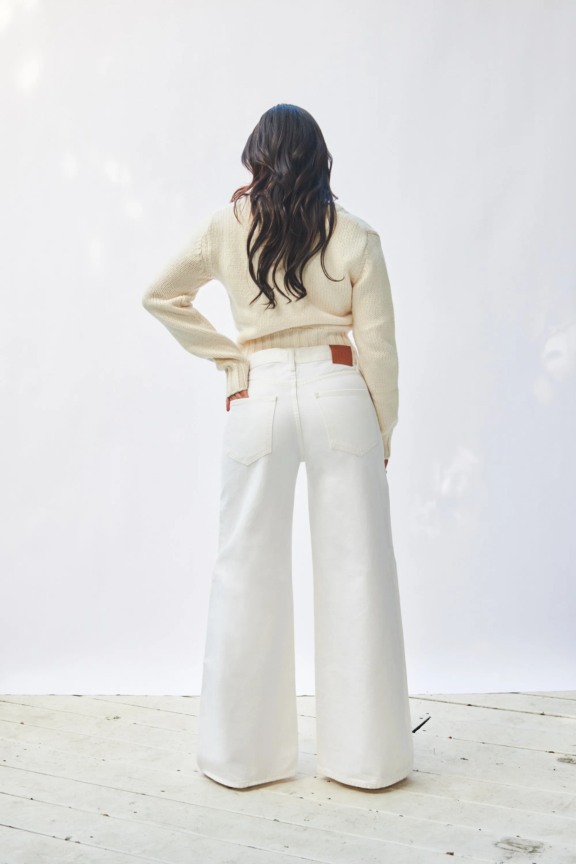 The Laura Mid-Rise Wide Leg Jean - Pearl sold by Nelle Atelier product image thumbnail 2