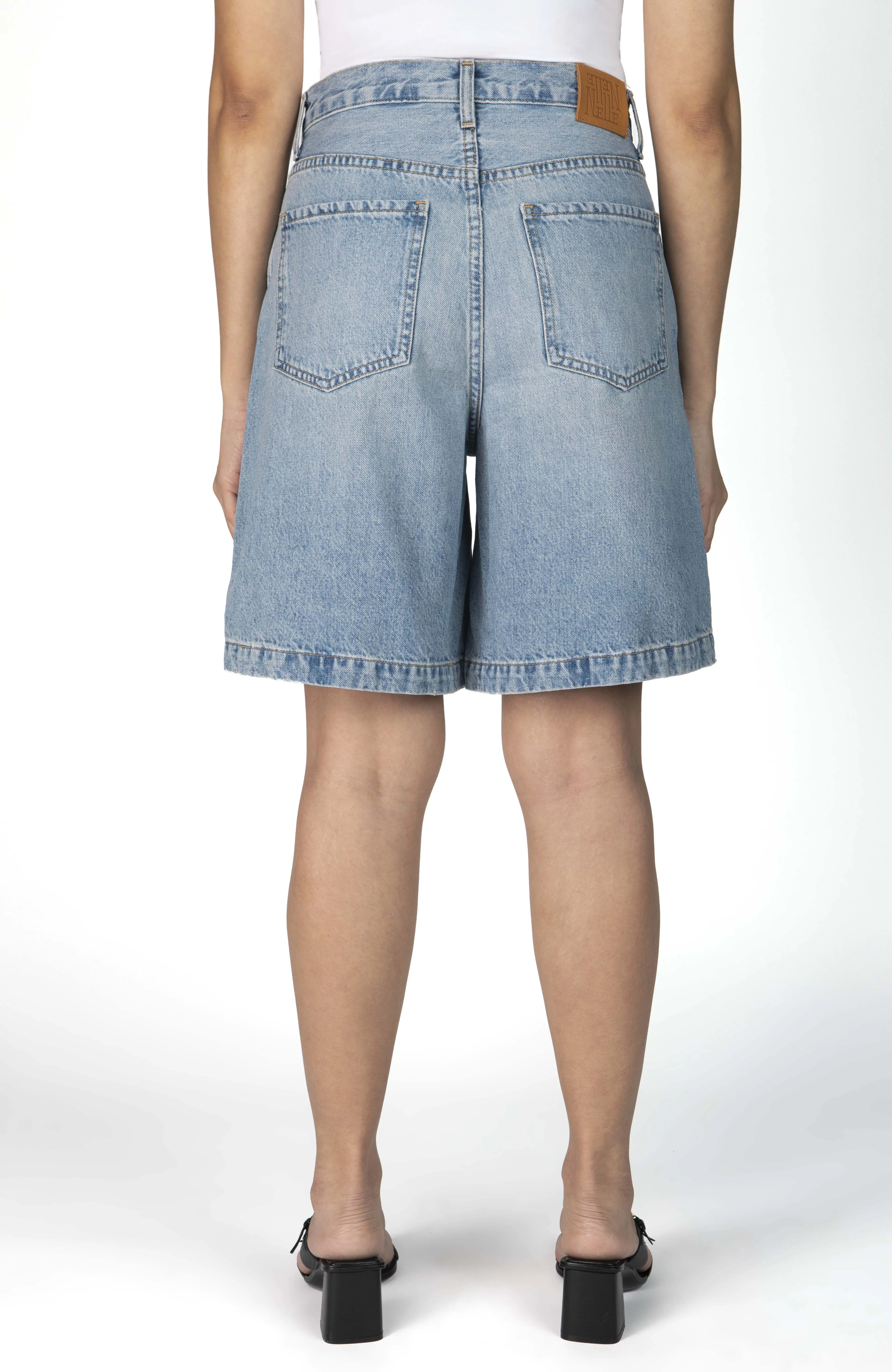 Petite Denim Bermuda Shorts - The Sara in Sky sold by Nelle Atelier product image thumbnail 3