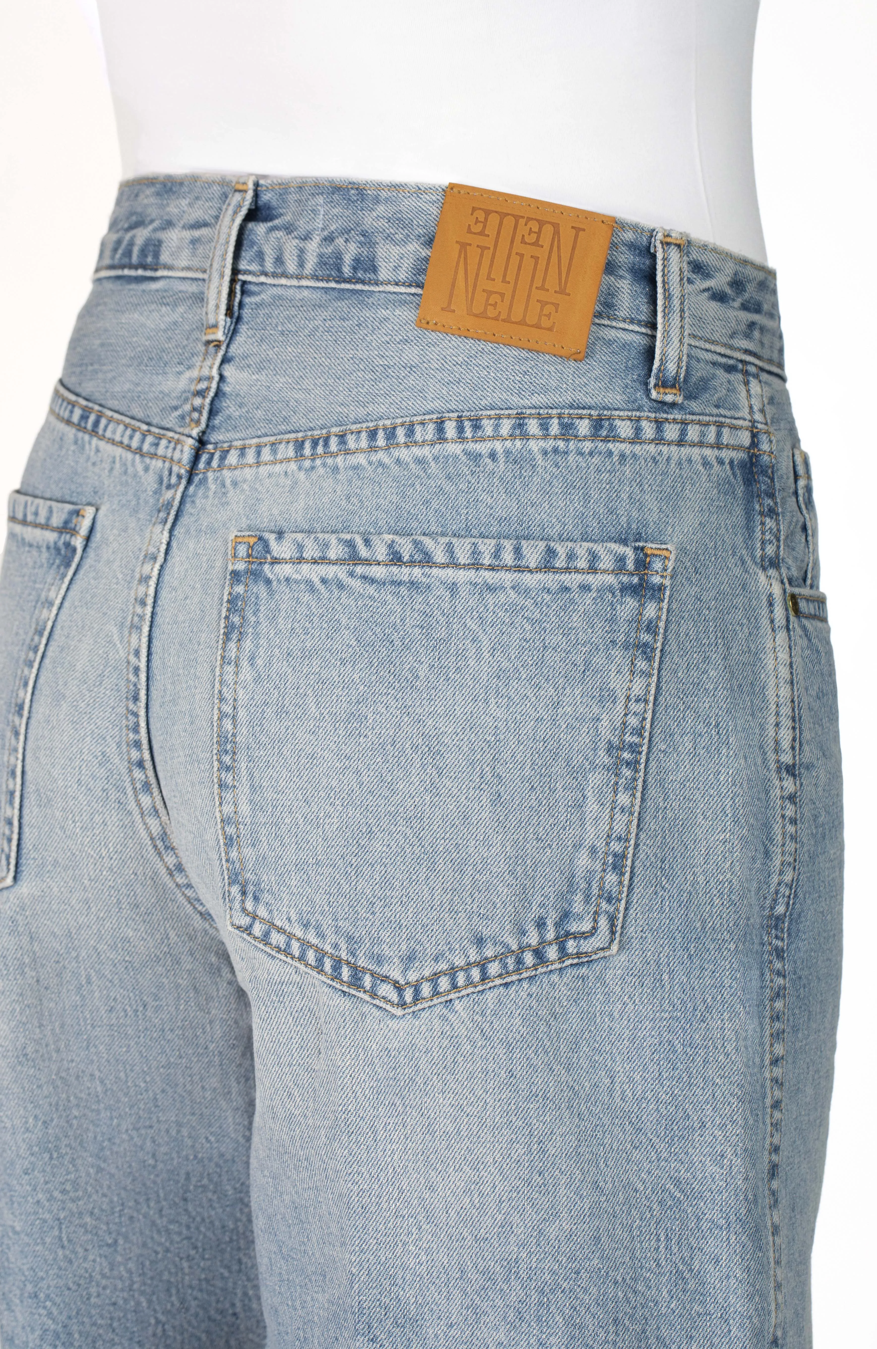 Petite Denim Bermuda Shorts - The Sara in Sky sold by Nelle Atelier product image thumbnail 4