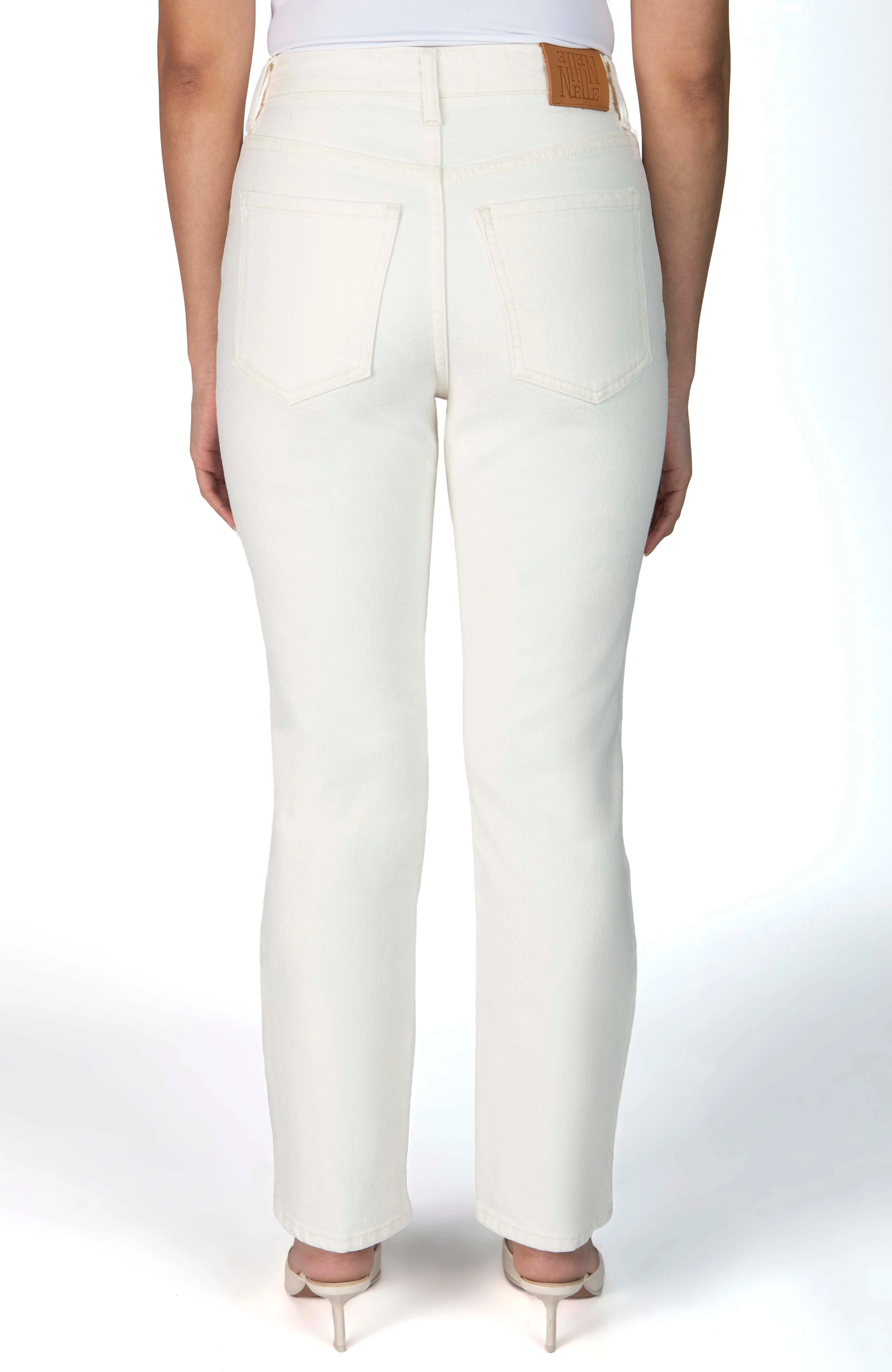 Petite High-Rise Stovepipe Jean - The Kate in Pearl sold by Nelle Atelier product image thumbnail 4