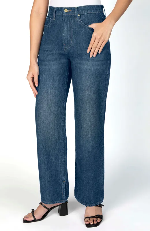 The Maddy High-Rise Relaxed Straight Leg Jean - Sapphire sold by Nelle Atelier