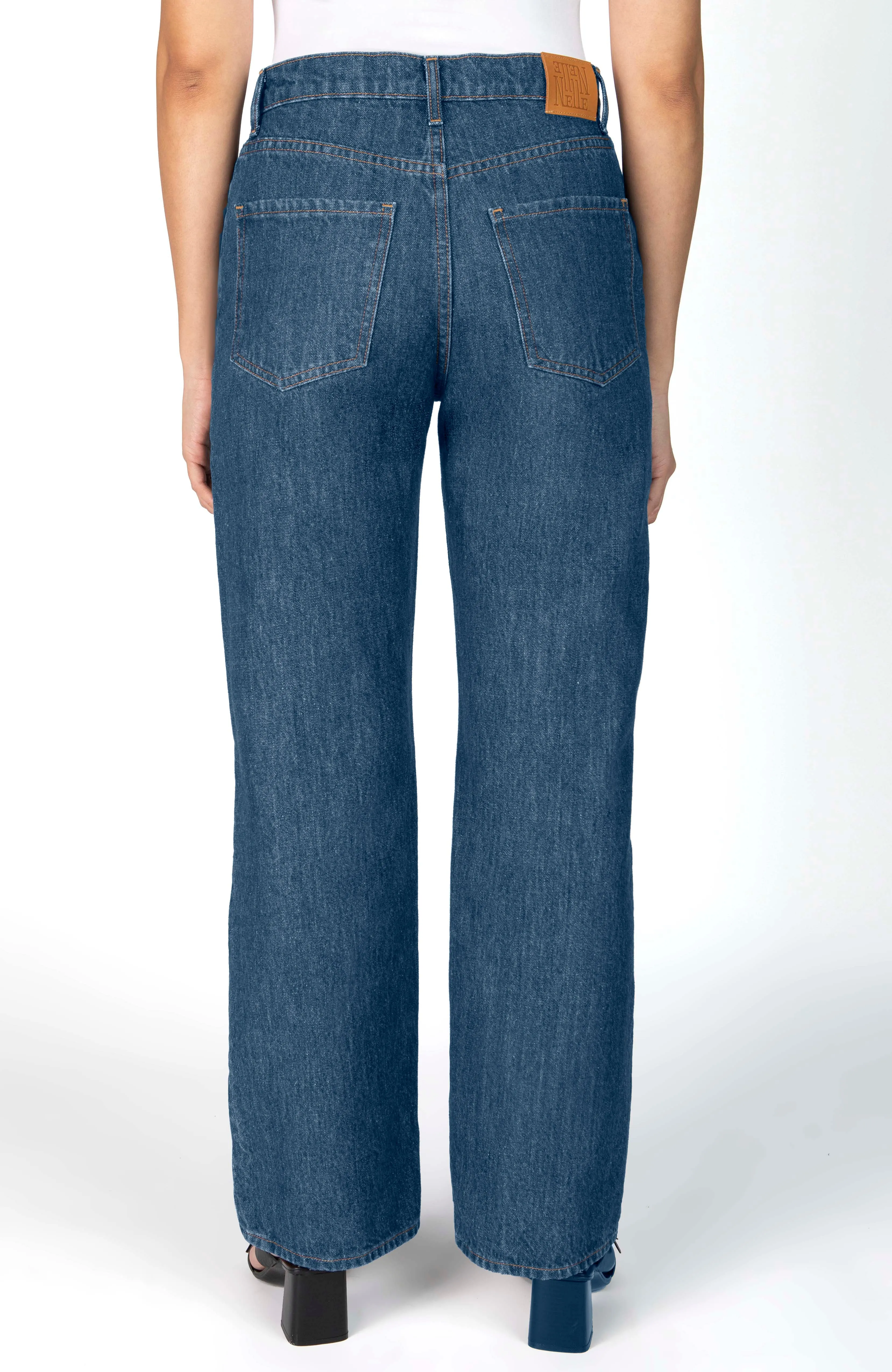 Petite High-Rise Relaxed Straight Leg Jean - The Maddy in Sapphire sold by Nelle Atelier product image thumbnail 2