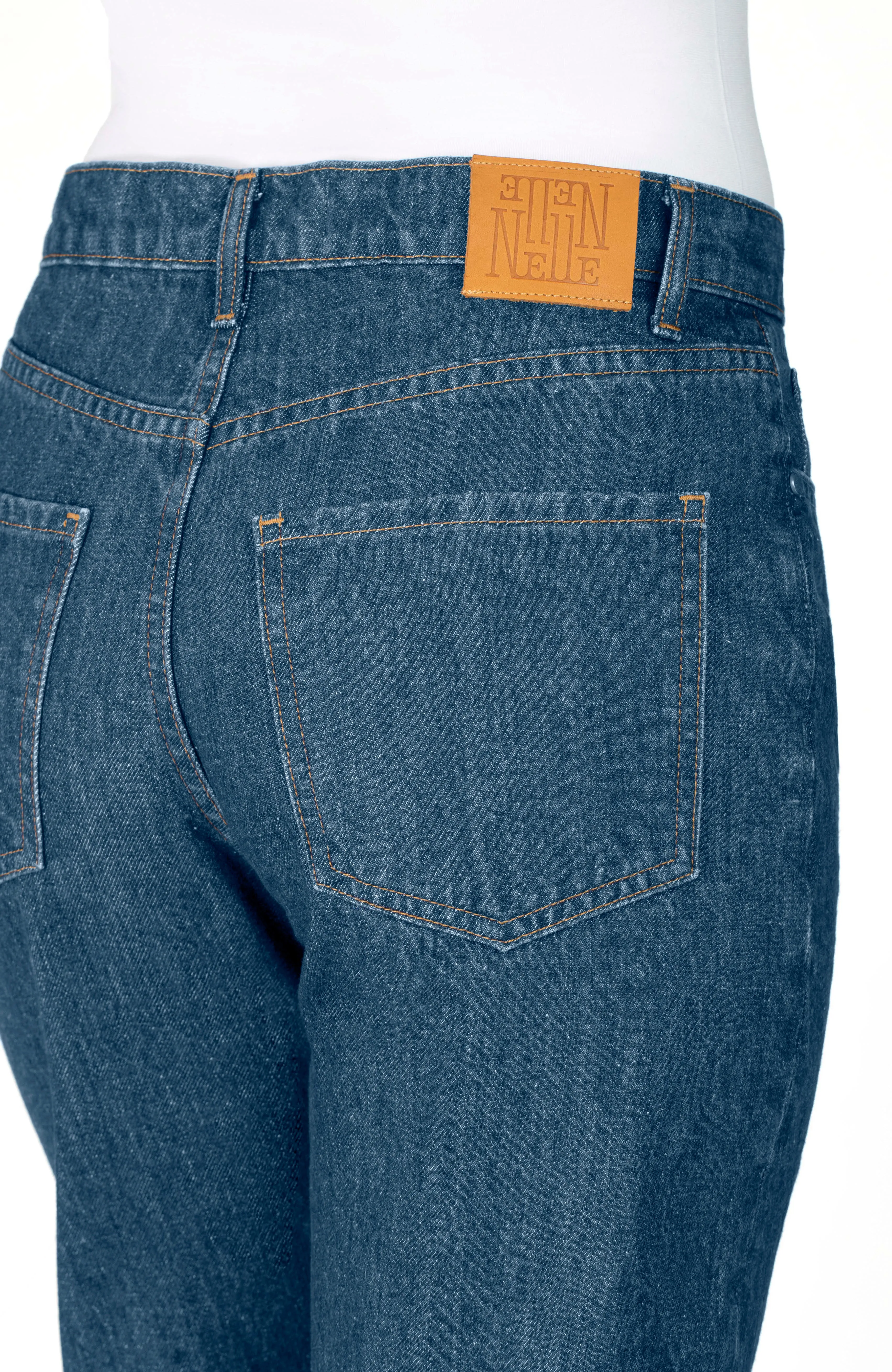 Petite High-Rise Relaxed Straight Leg Jean - The Maddy in Sapphire sold by Nelle Atelier product image thumbnail 5