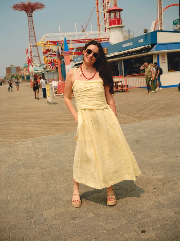 The Caroline Drop Waist Maxi Dress - Butter sold by Nelle Atelier