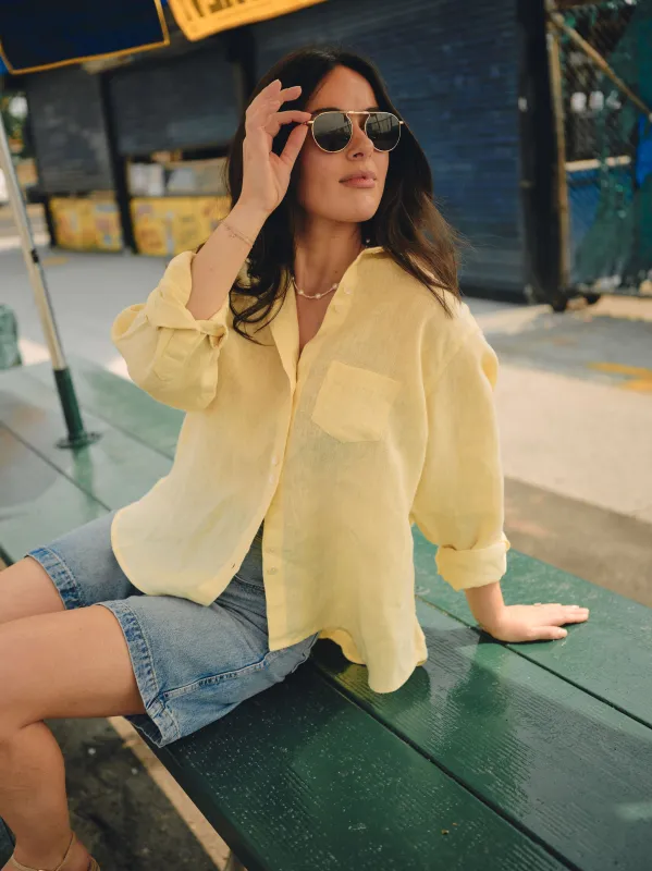The Chacha Oversized Button Down Shirt - Butter sold by Nelle Atelier